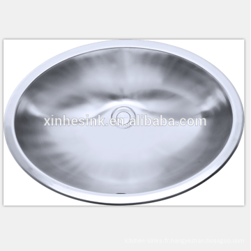 Lavabo ovale rond en acier inoxydable pour salle de bain, évier en acier inoxydable, évier en acier inoxydable avec bol ovale